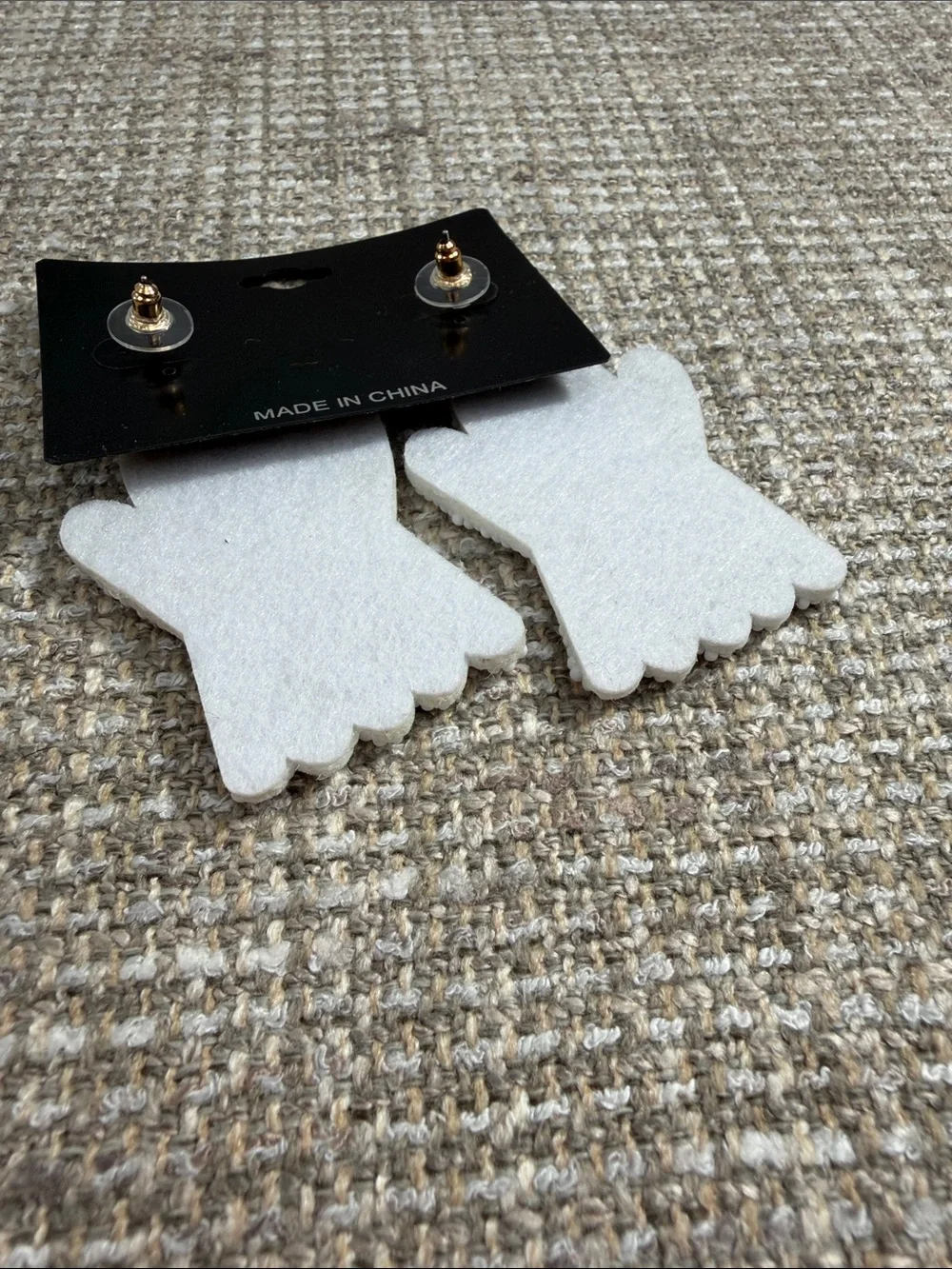 Black Halloween Ghost Headband with White Ghost Earrings